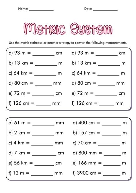 Measurement Units Worksheet Answer Key