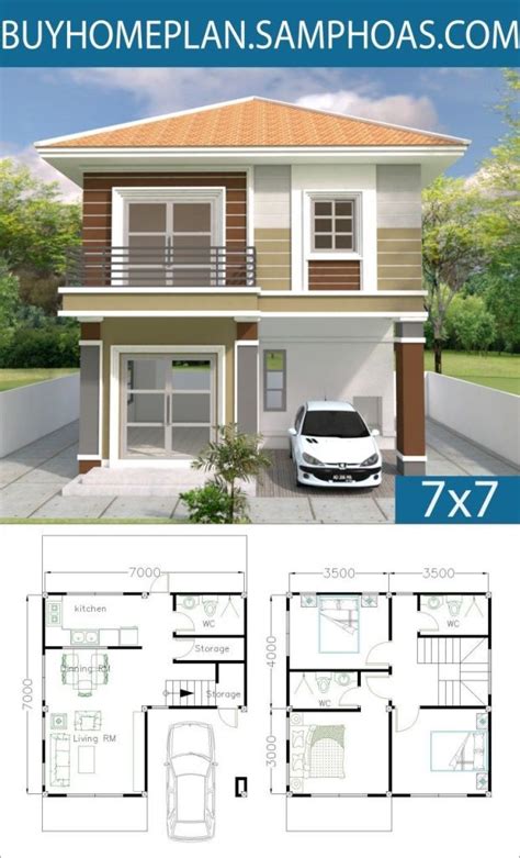 Home Design Plan X M With Bedrooms Samphoas Casas Casas Top Ff