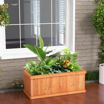 Lark Manor Raised Garden Bed Wooden Planter Box With Drainage Holes