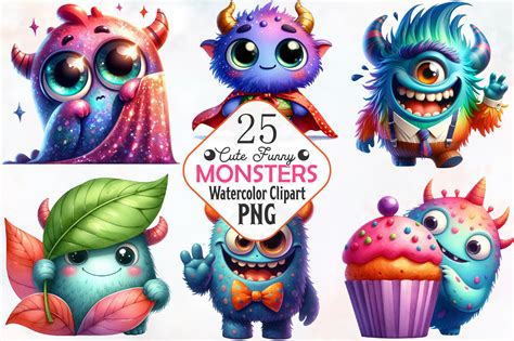 Cute Funny Monster Sublimation Clipart Graphic By RobertsArt Creative