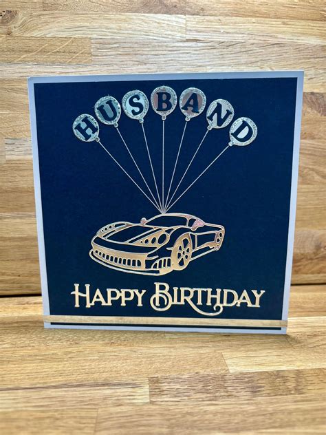 Handmade Happy Birthday Card For Husband Balloons And Car Card In