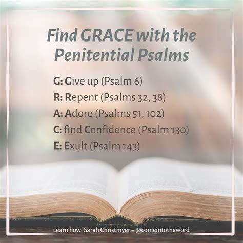 Find Grace With The Penitential Psalms Come Into The Word With Sarah