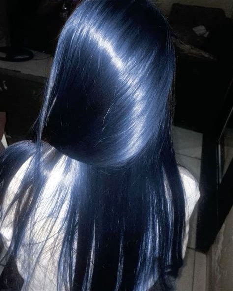 Pin By On Guilty As Sin Blue Hair Aesthetic Blue Hair Navy Blue Hair