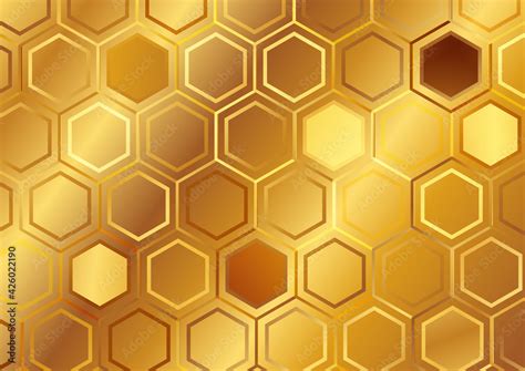 Gold Honeycomb Pattern Background Image Stock Vector Adobe Stock