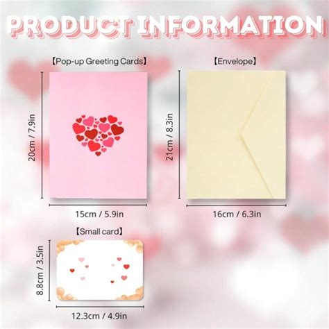 1pc Pop Up Anniversary Valentine S Day Card Handmade 3D Greeting Card