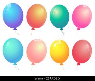 Color Glossy Balloons Background Vector Illustration Stock Vector Image