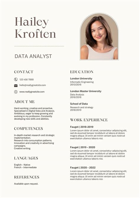 Customize Resumes Templates Online Canva Resume Photo Job