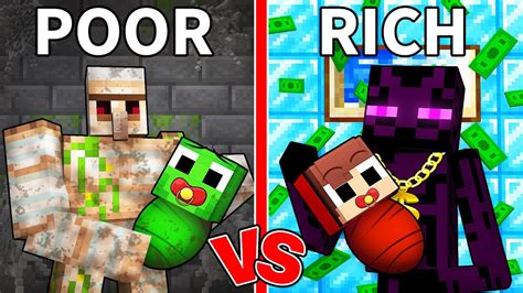 Mikey And Jj Were Adopted By Poor Vs Rich Mob In Minecraft Maizen