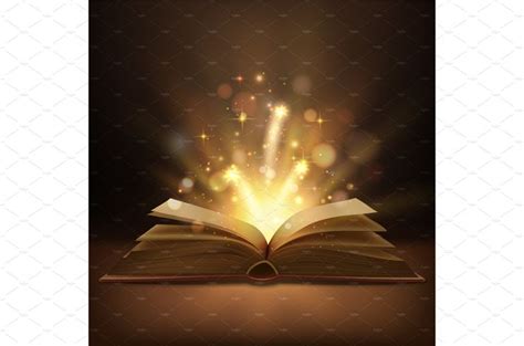 Open Book With Magic Lights