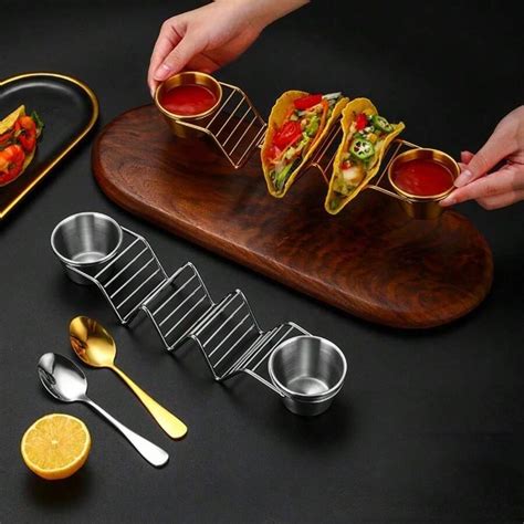 Conjunto De Suporte Para Tacos De A O Inoxid Vel Pe As Copos De