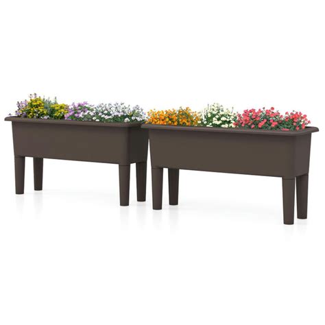 Kepooman Raised Garden Bed Planter Box Outdoor 2 Pieces Raised Garden