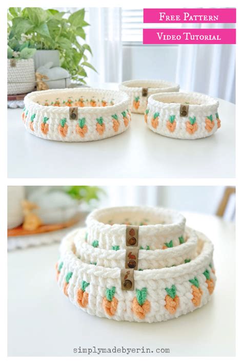 Carrot Basket Free Crochet Pattern And Video Tutorial