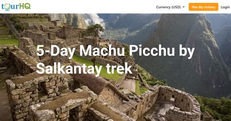 Day Machu Picchu By Salkantay Trek