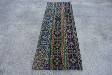 X Runner Rug Vintage Rug Turkish Rug Patchwork Rug Oushak Rug