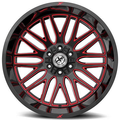 Xf Off Road Wheels Xf Gloss Black Red Milled Rims Xfo