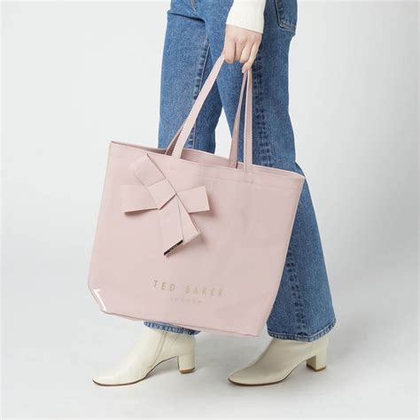 Ted Baker Women S Nicon Knot Bow Large Icon Bag Pl Pink Bags