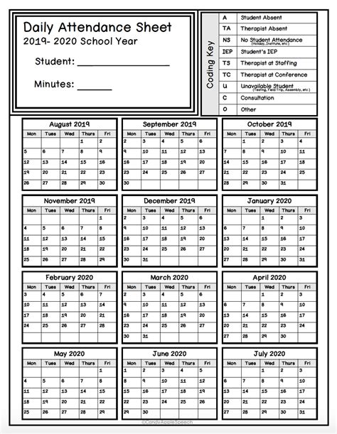 2025 Printable Attendance Calendar Malik Violet