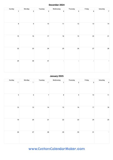 November 2024 December 2024 January 2025 Calendar Printable Free