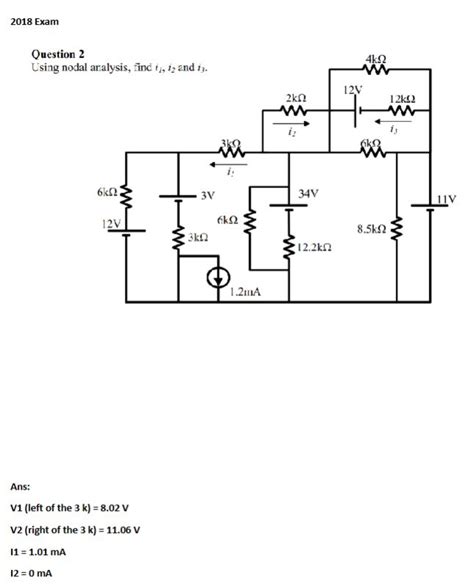 Solved Examquestion Using Nodal Analysis Find Chegg