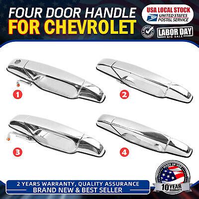 Pack Of Front Rear Door Handles Silver For Chevrolet