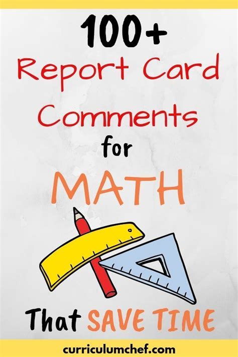 Report Card Comments Math