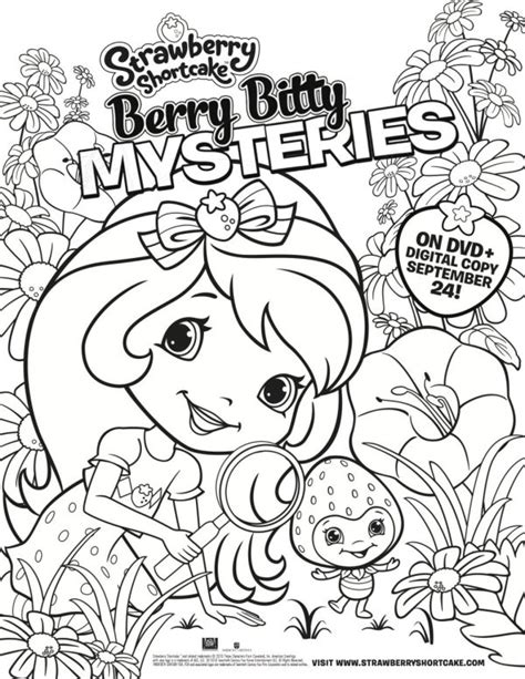 Free Strawberry Shortcake Berry Bitty Mysteries Coloring Page The