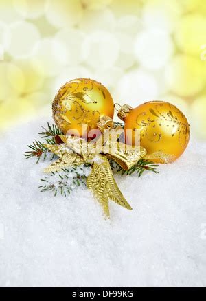 Christmas Balls On Bokeh Background With Copyspace Stock Photo Alamy