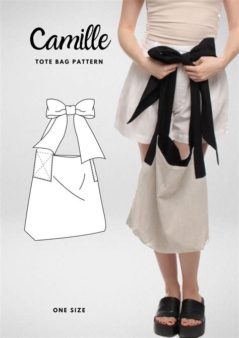 Cute Tote Bag With Bow PDF Sewing Pattern Camille Sewing Patterns