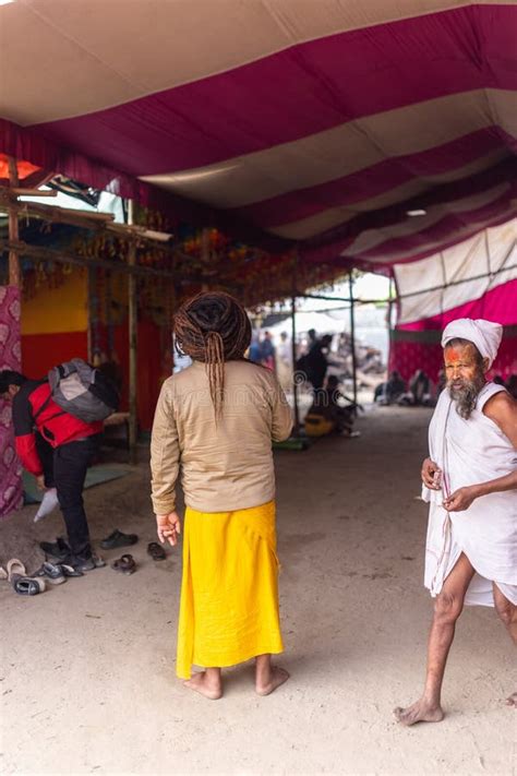 Holy Hindu Devotee At Mahakumbh Mela At Prayagraj Editorial Image