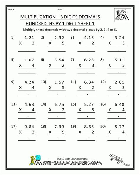 Math Assessment For 5th Grade