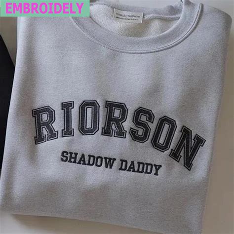 Fourth Wing Embroidery Sweatshirt Xaden Riorson Shadow Daddy