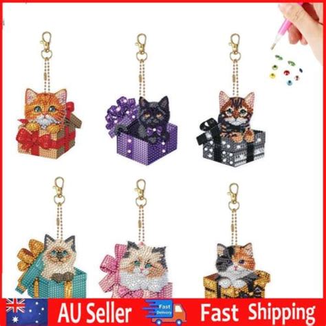 Pcs Double Sided Special Shape Easter Cross Diamond Art Craft Keychain