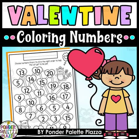 Valentine S Day Coloring Activtity Numbers By Teach Simple