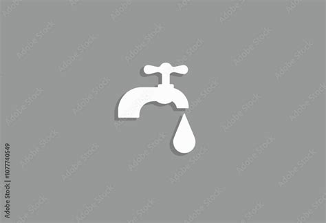 Elegant Water Tap Silhouette Minimalist Plumbing Icon For Home