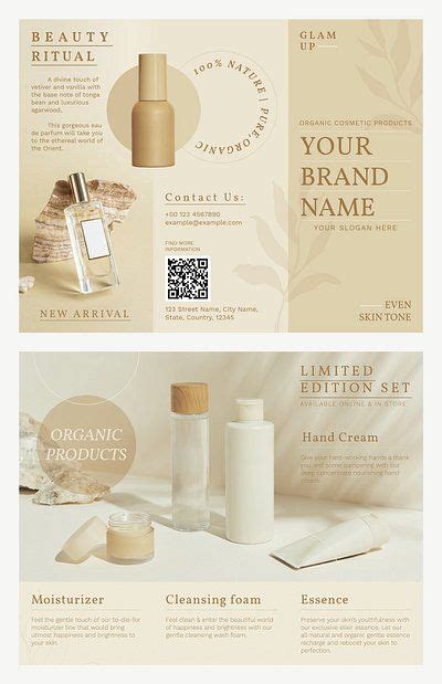 Organic Skincare Brochure Template Psd Premium PSD Template