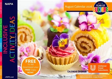 august  activity calendar napa activity providers
