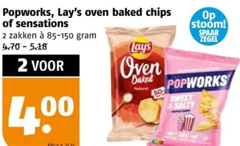 Popworks Lay S Oven Baked Chips Of Sensations 85 150 G Aanbieding