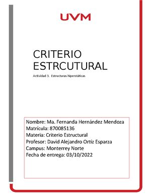 A Criterio Estructural Criterio Estructural Proyecto Integrador