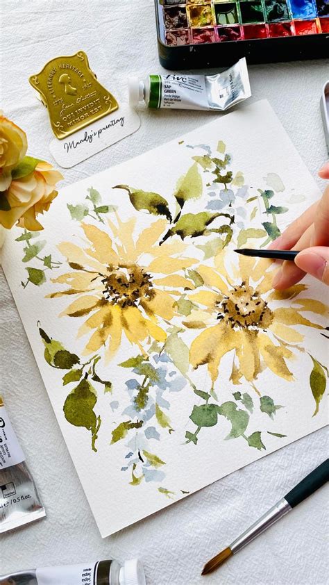 Use Petals Brush To Paint Hydrangea Watercolortutorial Looseflowers