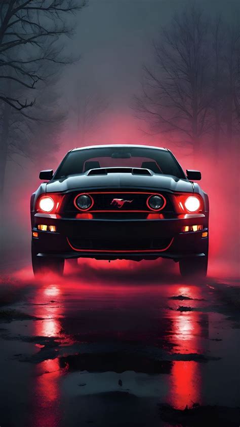 Wallpaper Car Neon Glow Forest Fog Red Cars K By