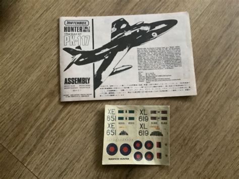 Matchbox Hawker Hunter T Mk Mk F Scale Ebay