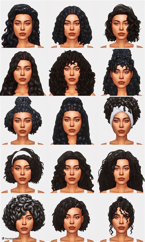 Maxis Match Curly Hair CC For The Sims 4 Sims 4 Curly Hair Sims Hair