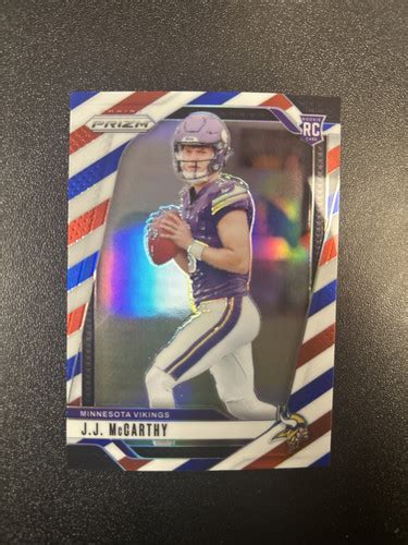 2024 Panini Prizm J J MCCARTHY RC 400 Red White Blue Prizm XR