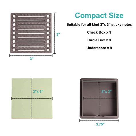 Sticky Note Holder With Template Sticky Note Dispenser Compatible With