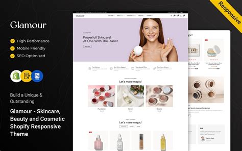 Glamour Skincare Beauty And Cosmetic Shopify Responsive Theme