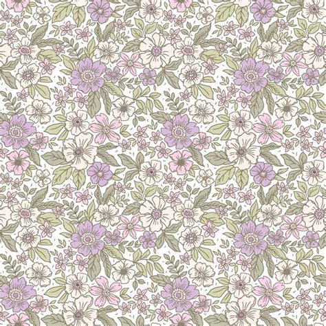 Tissu Popeline De Coton Petites Fleurs Lilas Made In Tissus