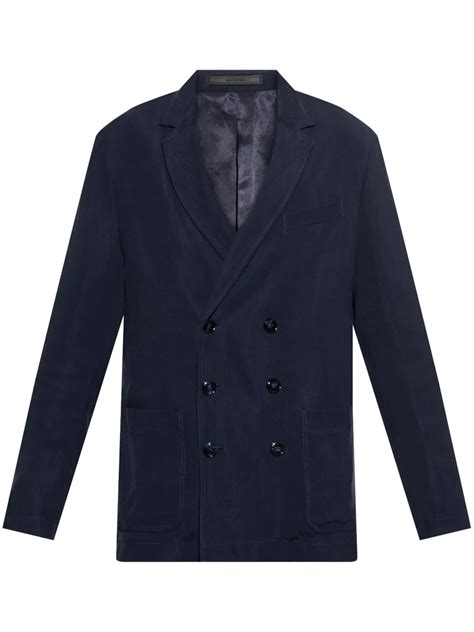 Giorgio Armani Blazer Con Doble Botonadura Azul Farfetch Mx