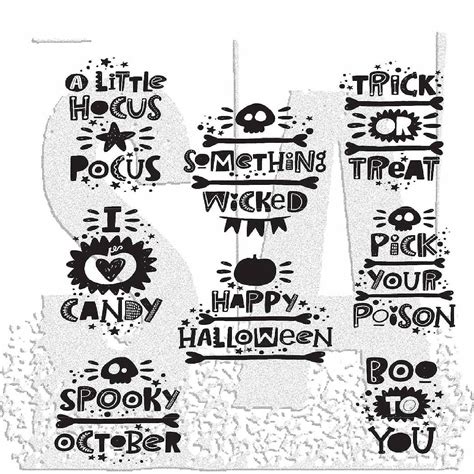 Tim Holtz Cling Stamps 7"X8.5"-Halloween Whatnots | Oriental Trading