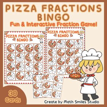 Pizza Fractions Bingo Fun Interactive Math Game For Rd Th Grade