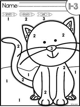 color  number practice sheets herbst vorschule kindergarten